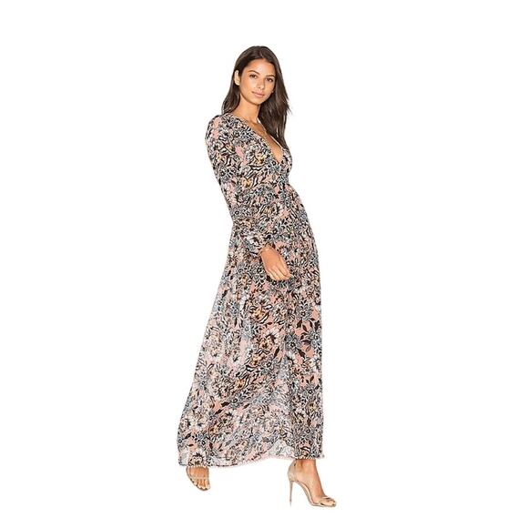 REVOLVE For Love and Lemons Gracie Floral Long Sleeve Maxi Dress Size Small - Picture 2 of 10
